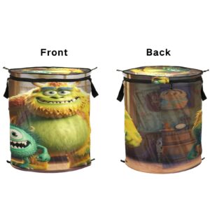 Monsters Laundry Basket Collapsible, Packable Laundry Bag, Laundry Basket for Kids Room