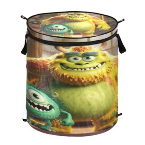 monsters laundry basket collapsible, packable laundry bag, laundry basket for kids room