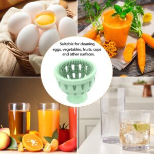 KITHELP Egg Brush Cleaner, Silicone Egg Cleaner for Fresh Eggs, Soft Egg Washer Rotary Egg Washer Reusable and Easy to Clean Egg Washing Brush for Egg Duck Egg Goose Egg (Green)