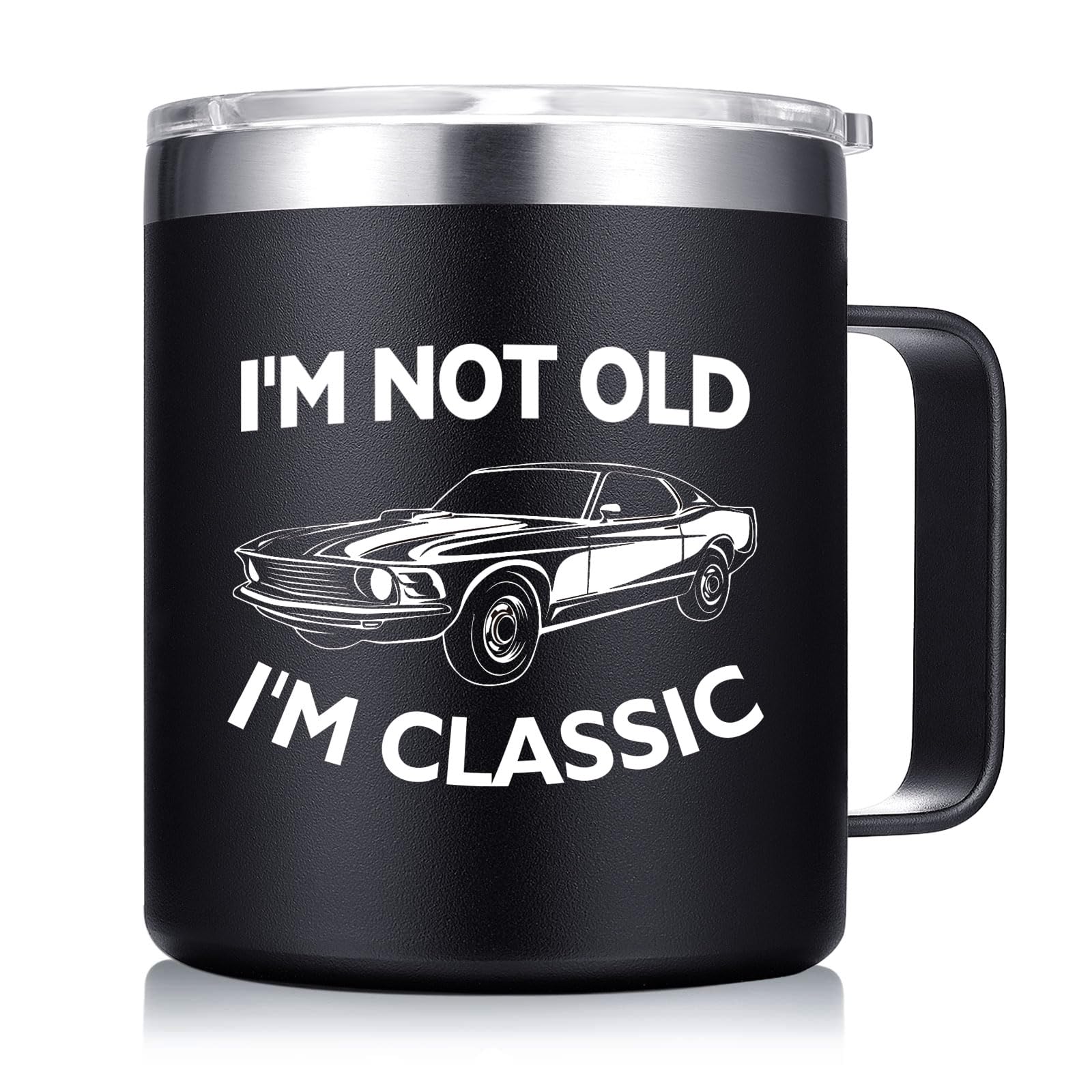 Abledn Birthday Gifts for Men - I'm Not Old I'm Classic Coffee Mug - Christmas Gifts for Men, Birthday Gifts for Dad, Grandpa, Him, Husband (14oz, Black)