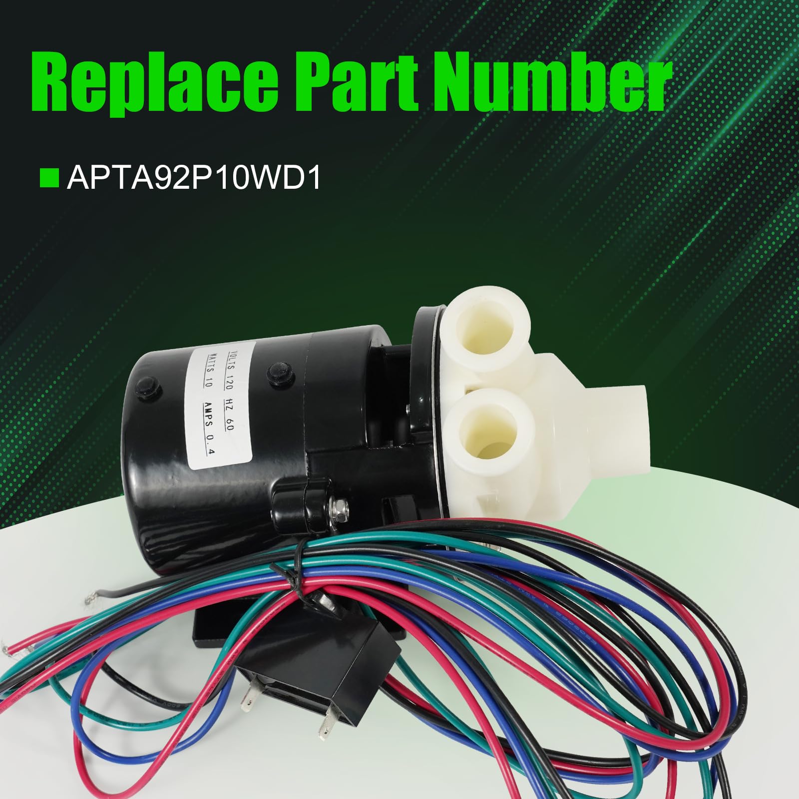 LEAPTREND APTA92P10WD1 Pump Motor Assembly with Capacitor Fit for Hoshizaki Ice Machine 120V KM-320 KM-500 KM-600 KM-630 KM-650 KM-800 KM-900 Series 900-SD B-500PF B-700PF URC-12F KM-450