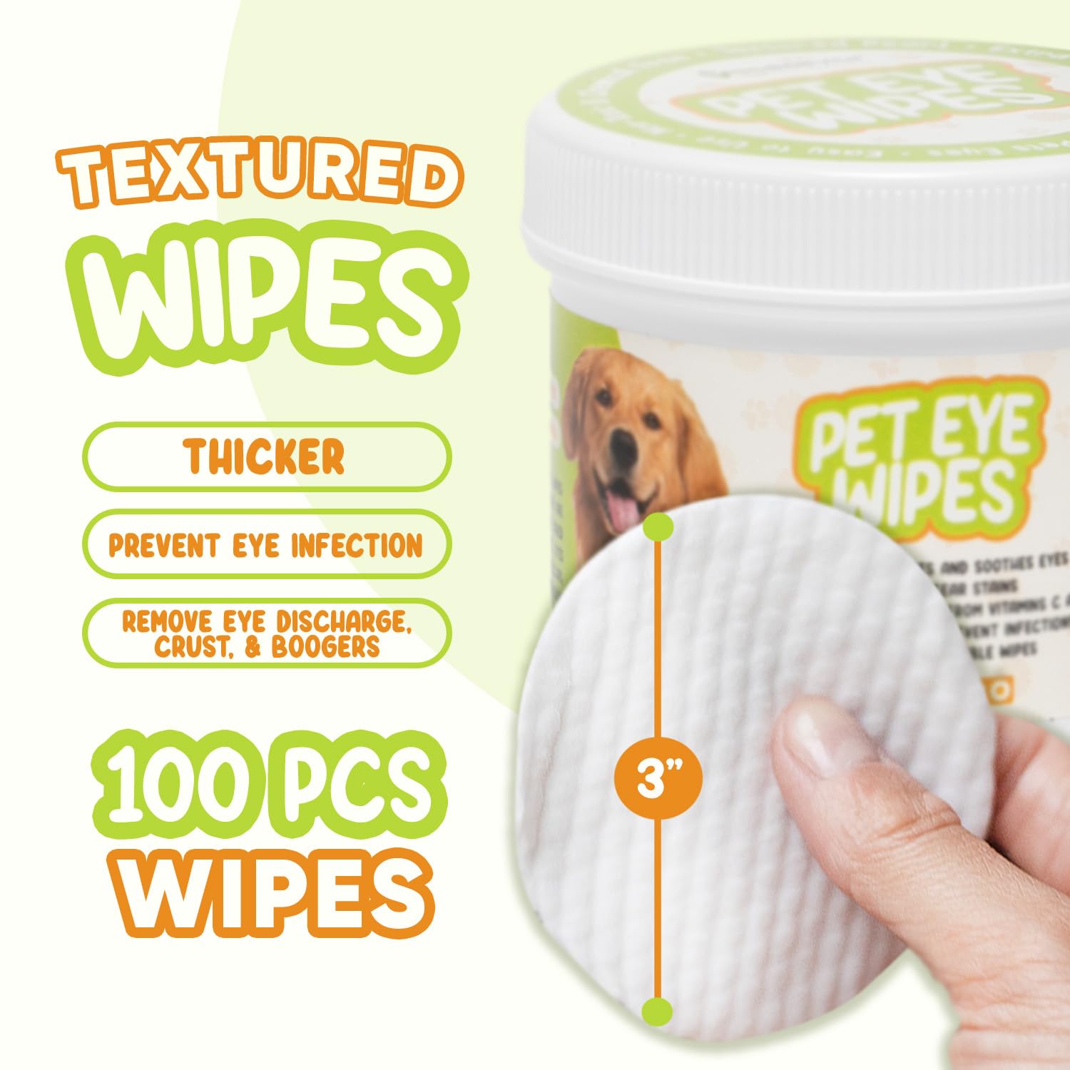 GoEcoVita Pet Eye Wipes for Dogs & Cats | Gently Removes Tear Stains, Eye Debris, Discharge, Mucus Secretions | Chamomile Oil Pet Cleaning & Deodorizing Wipes for Eyes & Stains (100 Count)