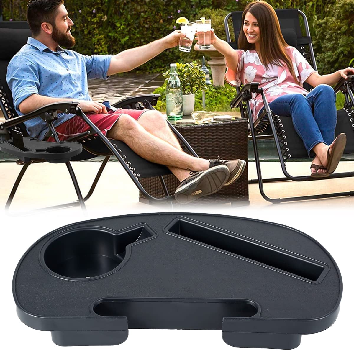 Gravity Chair Tray Recliner Side Cup Holder Removable Chair Cup Holder Portable Lawn Chair Side Table for Beach Fishing Trip Picnic Water Cups Snacks Storage