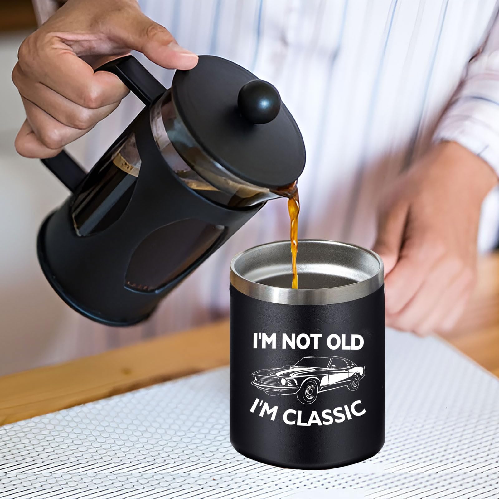 Abledn Birthday Gifts for Men - I'm Not Old I'm Classic Coffee Mug - Christmas Gifts for Men, Birthday Gifts for Dad, Grandpa, Him, Husband (14oz, Black)