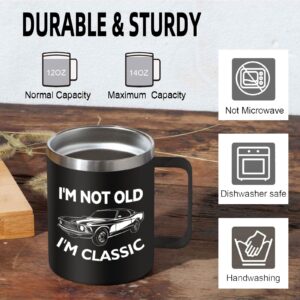 Abledn Birthday Gifts for Men - I'm Not Old I'm Classic Coffee Mug - Christmas Gifts for Men, Birthday Gifts for Dad, Grandpa, Him, Husband (14oz, Black)