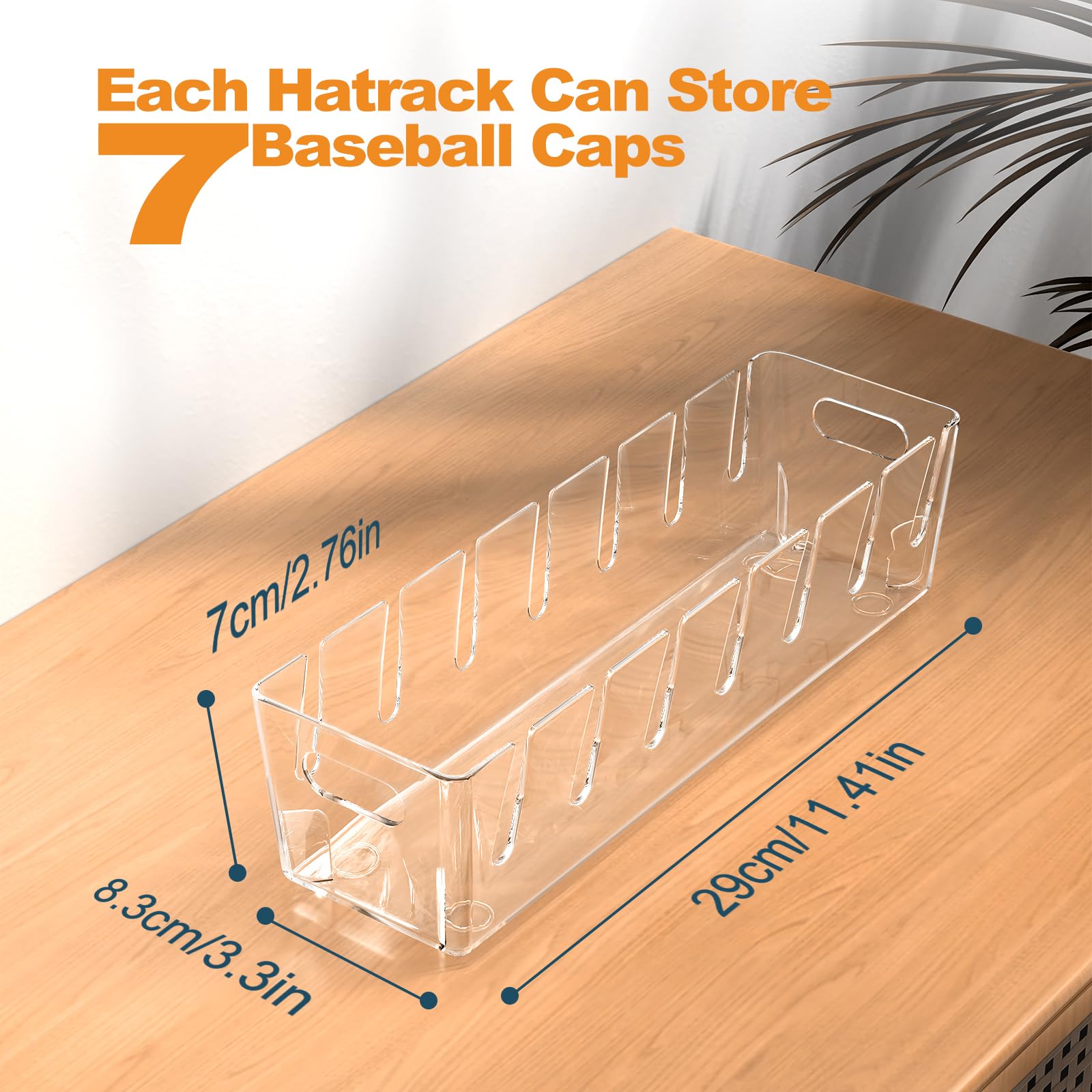 TMVAP 2024 New Hat Stand for Baseball Caps Display and Organizer-2 Pack No Install Acrylic Hat Organizer for 14 Baseball Caps Storage, Hat Racks Storage for Bedroom, Closet, Dresser，Entrance (Clear)