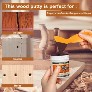 Wood Filler - Walnut Wood Filler Putty, Paintable Stainable Wood Repair Putty for Repair Wood Cracks & Holes on Wooden Furniture, Hardwood Floor, Door, Cabinet - Wood Scratch Repair Kit (9.87 Ounce)