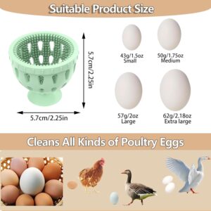 KITHELP Egg Brush Cleaner, Silicone Egg Cleaner for Fresh Eggs, Soft Egg Washer Rotary Egg Washer Reusable and Easy to Clean Egg Washing Brush for Egg Duck Egg Goose Egg (Green)