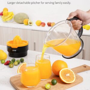 GDOR 41 Oz Citrus Juicer with Spiral-Shape Cone, Powerful Orange Juicer, Electric Juicer for Lemon, Lime & Others Citrus Fruits, Grapefruit Juice Extractor with Easy Pour Spout, BPA-Free, Easy Clean