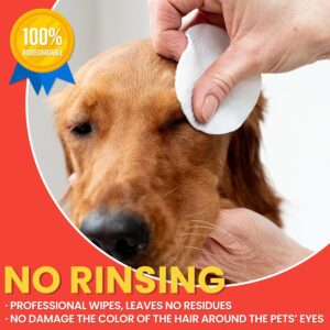 MCTRHG Dog Eye Wipes, Tear Stain Remover for Dogs & Cats 100 PCS, Gently Remove Eye Tear Stains, Eye Discharges and Debris, Natural Formulated Pet Eye Wipes for Cleaning & Soothing