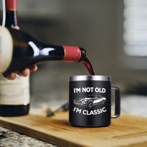 Abledn Birthday Gifts for Men - I'm Not Old I'm Classic Coffee Mug - Christmas Gifts for Men, Birthday Gifts for Dad, Grandpa, Him, Husband (14oz, Black)