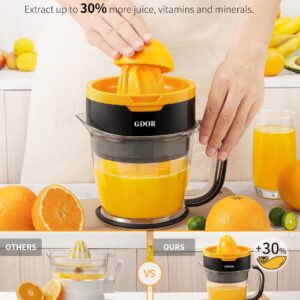 GDOR 41 Oz Citrus Juicer with Spiral-Shape Cone, Powerful Orange Juicer, Electric Juicer for Lemon, Lime & Others Citrus Fruits, Grapefruit Juice Extractor with Easy Pour Spout, BPA-Free, Easy Clean