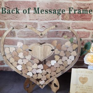 JokLGrs Heart Wedding Guest Book Alternative, Wood Guest Book Wedding Reception with 100pcs Wooden Hearts and Drop Box, Rustic Wedding Sign Decor for Reception and Ceremony Party