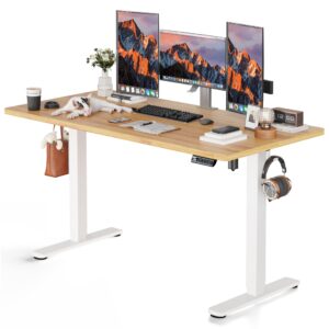 GABRYLLY Standing Desk Adjustable Height, Large Desk Board Computer Desk for Home Office Stand up Desk, 55 x 24 Inches, Natural