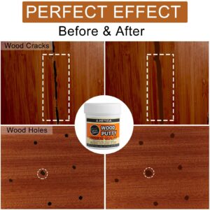 Wood Filler - Walnut Wood Filler Putty, Paintable Stainable Wood Repair Putty for Repair Wood Cracks & Holes on Wooden Furniture, Hardwood Floor, Door, Cabinet - Wood Scratch Repair Kit (9.87 Ounce)