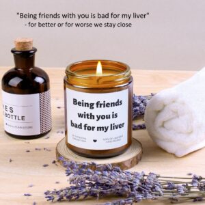 Best Friends Birthday Gifts for Women, Gifts for Women Men Best Friends Sister Brother, Funny Gifts for Women Birthday Gifts for Her, Gag Gifts for Her, Soy Wax Lavender Scented Candles Gifts