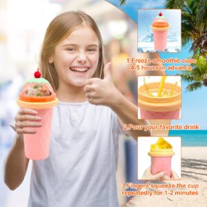 Slushie Maker Cup - DIY Magic Quick Frozen Smoothies Cup for Homemade Milk Shake Ice Cream Maker, Cooling Cup, Double Layer Squeeze Slushy Maker Cup,Birthday Funny Gifts for Kids &Friends &Family