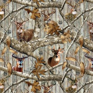 sykels realtree plank collection cotton quilting panel and fabric by the yard (10521-realtree plank deer branches cotton)