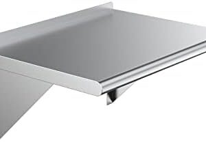 Express KitchQuip Stainless Steel Wall Shelf | Metal Shelving | Garage, Laundry, Storage, Utility Room | Restaurant, Commercial Kitchen | NSF Certified | (24” x 24”)