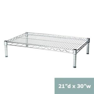 Shelving Inc. 21" d x 30" w x 6" h Chrome Wire Sheving with 1 Tier Shelf, Weight Capacity 800lbs Per Shelf