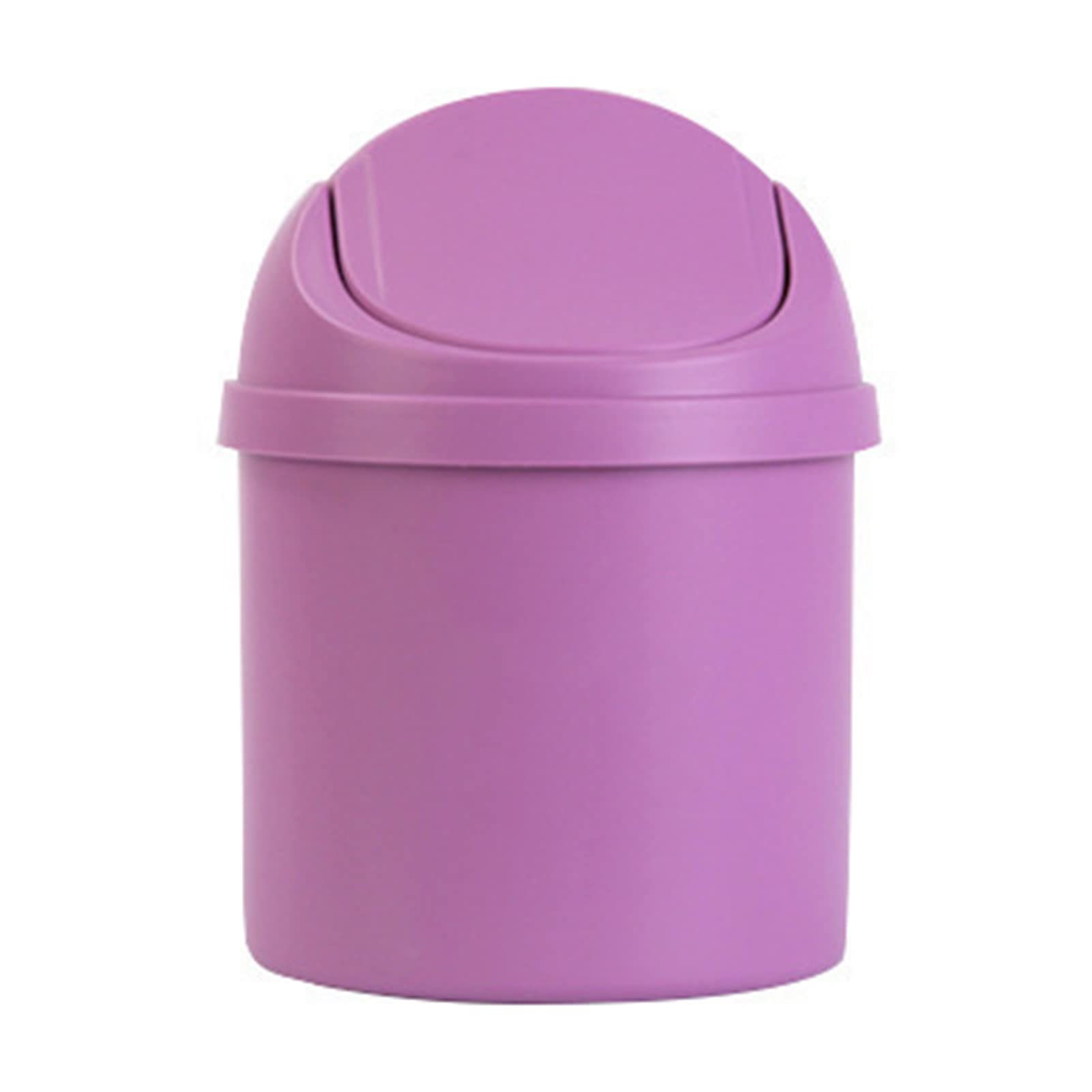 YGHQAP Plastic Desktop Mini Trash Can Modern Plastic Mini Trash Can Tiny Desktop Waste Garbage Bin for Home Kitchen Desk Bedroom Living Room(Purple)