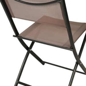 Flash Furniture Brazos Commercial Indoor-Outdoor Folding Chairs, Flex Comfort Backs/Seats, Metal Frames, Portable Lightweight Foldable Design, Set of 2, Brown/Black