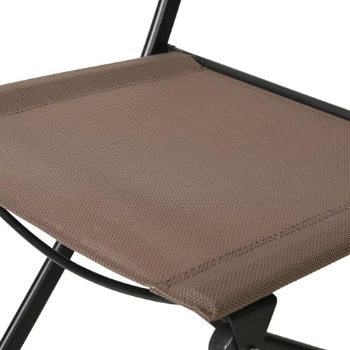 Flash Furniture Brazos Commercial Indoor-Outdoor Folding Chairs, Flex Comfort Backs/Seats, Metal Frames, Portable Lightweight Foldable Design, Set of 2, Brown/Black