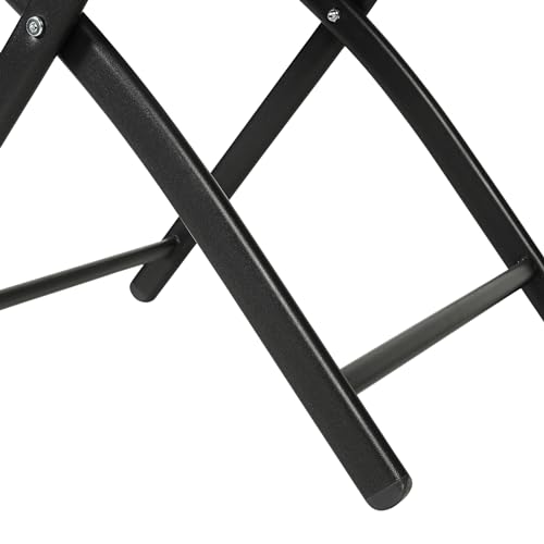 Flash Furniture Brazos Commercial Indoor-Outdoor Folding Chairs, Flex Comfort Backs/Seats, Metal Frames, Portable Lightweight Foldable Design, Set of 2, Black/Black