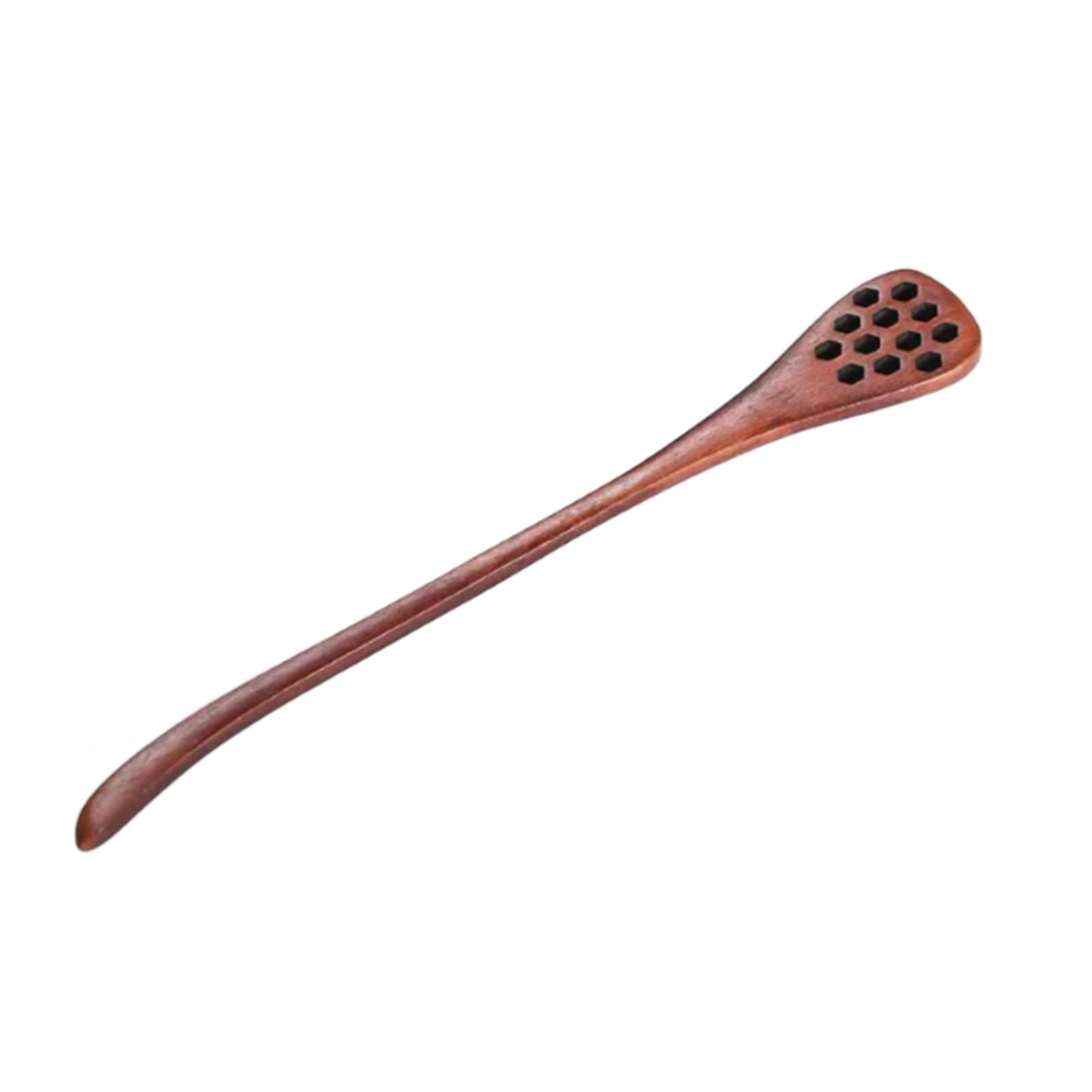 YSSZAM Brown Honey Dippers, Handmade Spoon Stirrer, Long Handle Honey Dipper Mixing Stick, Wooden Honey Dipper, Handmade Honey Drizzler for Kitchen and Dining