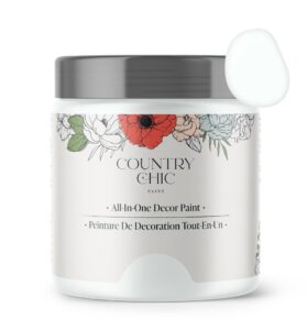 country chic paint - chalk style all-in-one paint for furniture, home decor, cabinets, crafts, eco-friendly, matte paint - simplicity [white] half pint 8oz