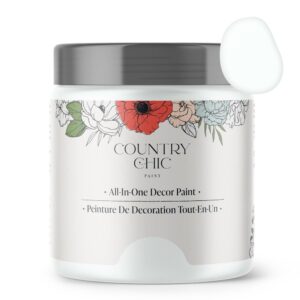 Country Chic Paint - Chalk Style All-in-One Paint for Furniture, Home Decor, Cabinets, Crafts, Eco-Friendly, Matte Paint - Simplicity [White] Half Pint 8oz