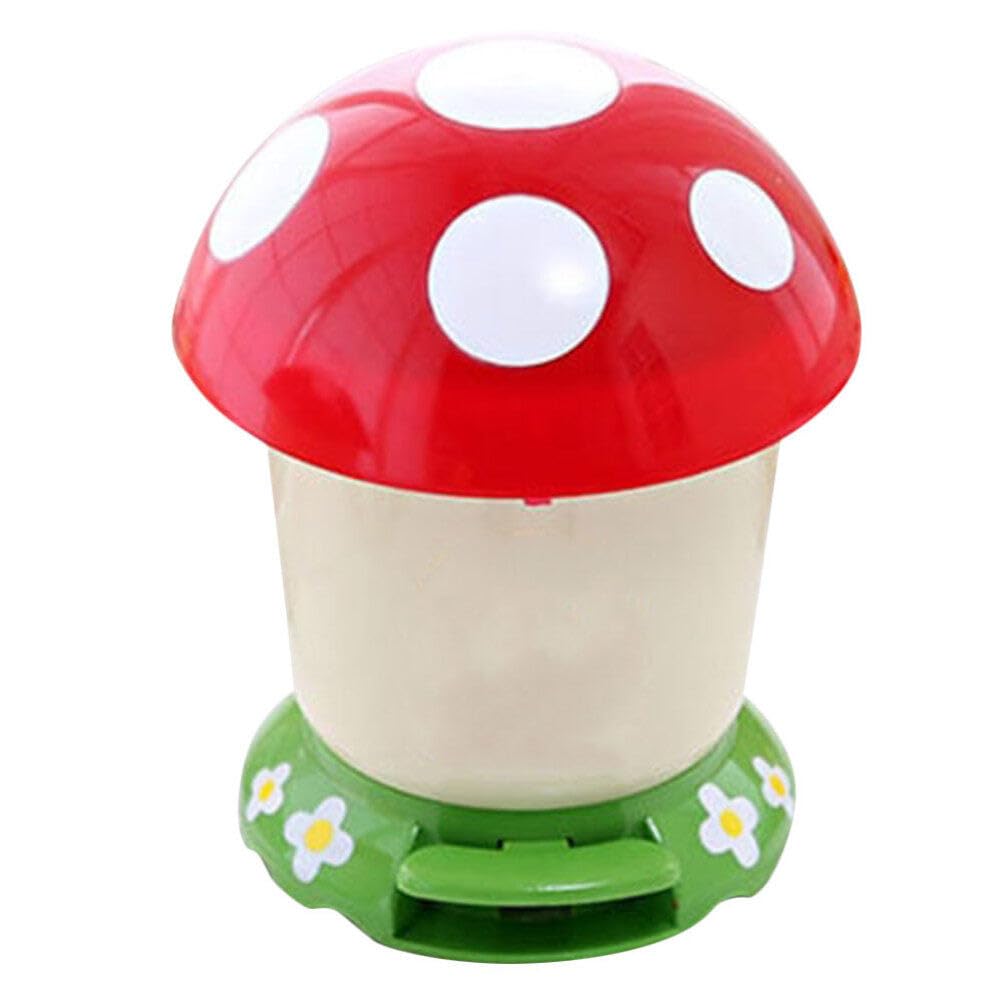 MAGICLULU Mushroom Trash Can with Foot Pedal Plastic Wastebasket Cute Garbage Container Bin Recycle Can for Kitchen Bedroom Living Room Bathroom Home Office Decoration