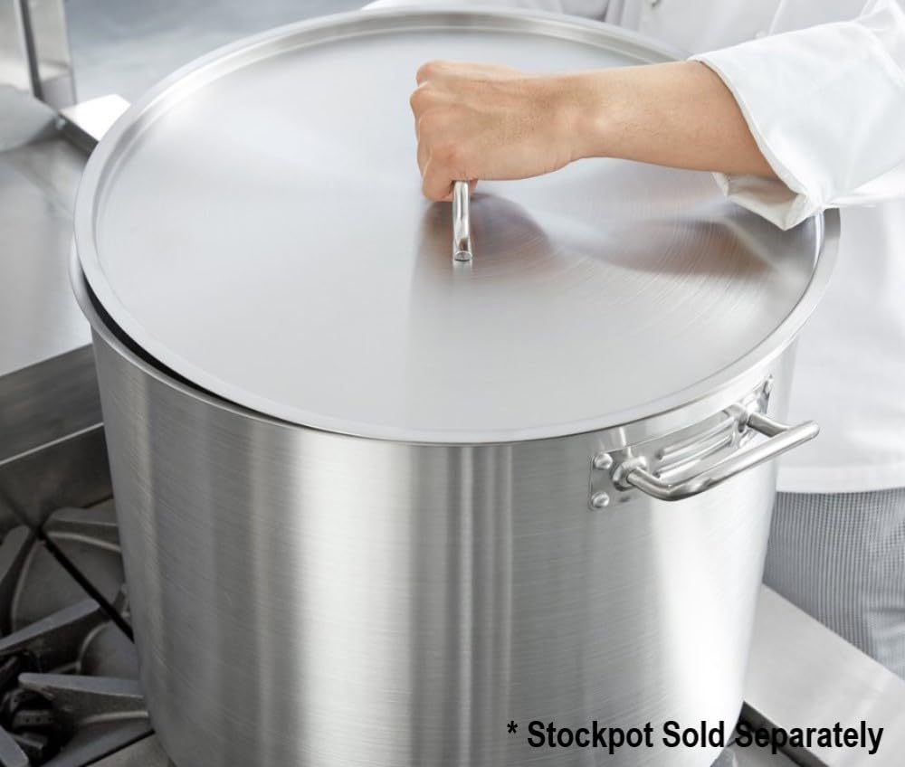 Soro Essentials- Stainless Steel Stock Pot Lid 19-11/16" Diameter x 1-19/64" Height- Fits 80 and 100 qt. Stock Pot Multipurpose Cooking Stock Pot Cover for Boiling Soup Stew Pot Lid Cookware