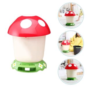 MAGICLULU Mushroom Trash Can with Foot Pedal Plastic Wastebasket Cute Garbage Container Bin Recycle Can for Kitchen Bedroom Living Room Bathroom Home Office Decoration