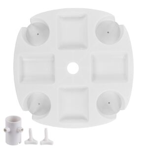 taniqiaca beach umbrella table tray white round with 4 cup holder for snack drink