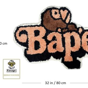 LUXAPE Bape Rug - Handmade & Premium- 32in W * 24in L (80 * 60cm) - Hypebeast Rug - Hypebeast Rug Decor - Living Room, Bedroom, Children Room, Door mat - A Bathing APE - Luxape Rug