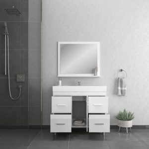 Alya Bath Ripley Bathroom Vanity, 42", White