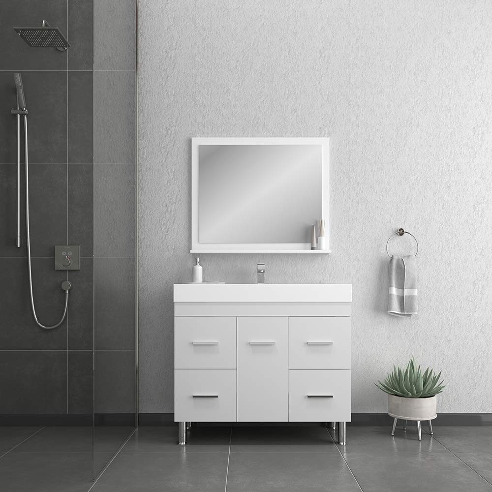 Alya Bath Ripley Bathroom Vanity, 42", White