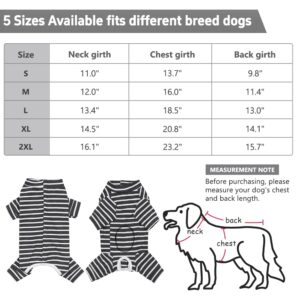 Paipeper Dog Surgery Recovery Suit for Female Male Puppy,Dog Bodysuit Long Sleeve Prevent Shedding and Licking Wound,Dog Pajamas,E-Collar Cone Alternative(Black White stripe-2xl)