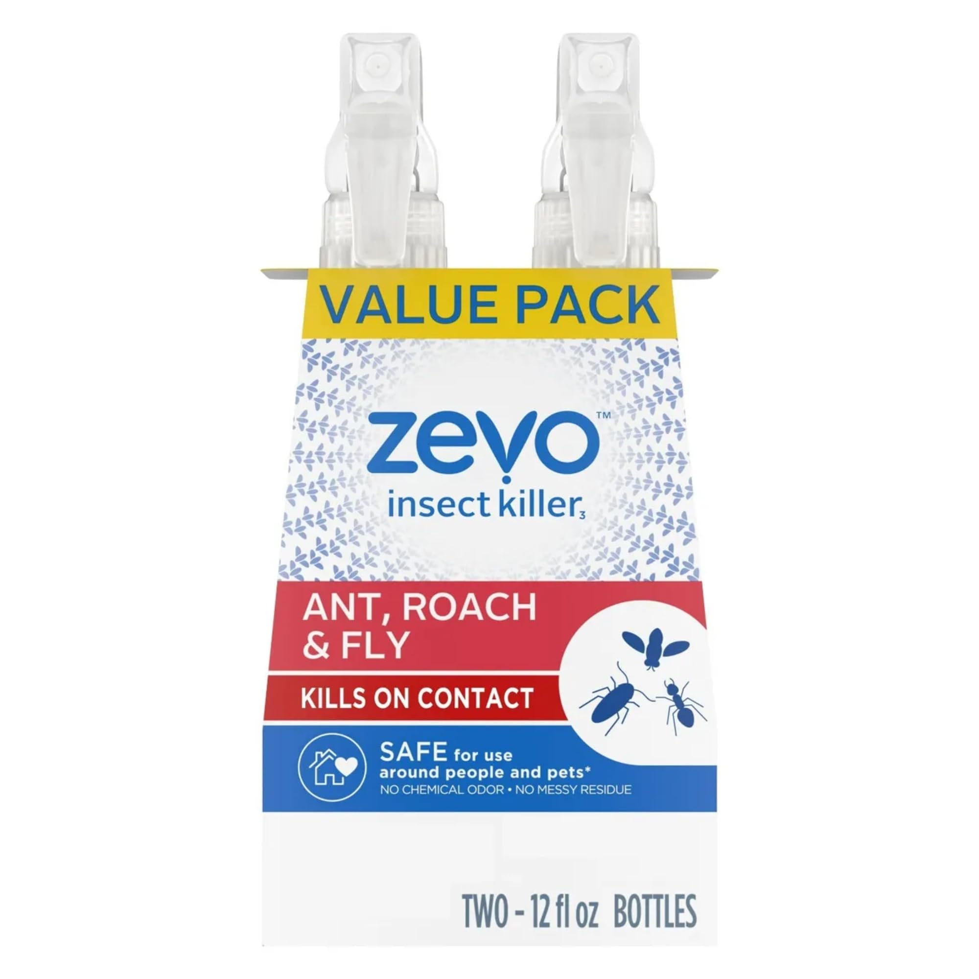 Zevo Multi Insect Killer Spray, Ant, Roach & Fly Bug Spray, Twin Pack