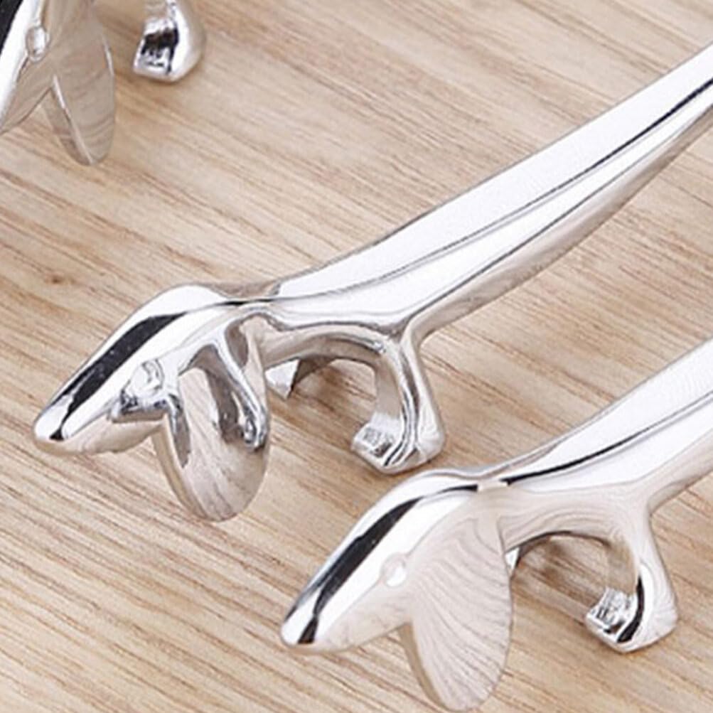 Luxshiny Dog Chopsticks Holder 3pcs Metal Dachshund Chopstick Rest Pillow Puppy Spoon Fork Rack Stand for Spoon Fork Tableware Brush Home Kitchen Table Decoration