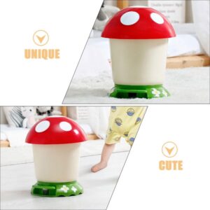 MAGICLULU Mushroom Trash Can with Foot Pedal Plastic Wastebasket Cute Garbage Container Bin Recycle Can for Kitchen Bedroom Living Room Bathroom Home Office Decoration