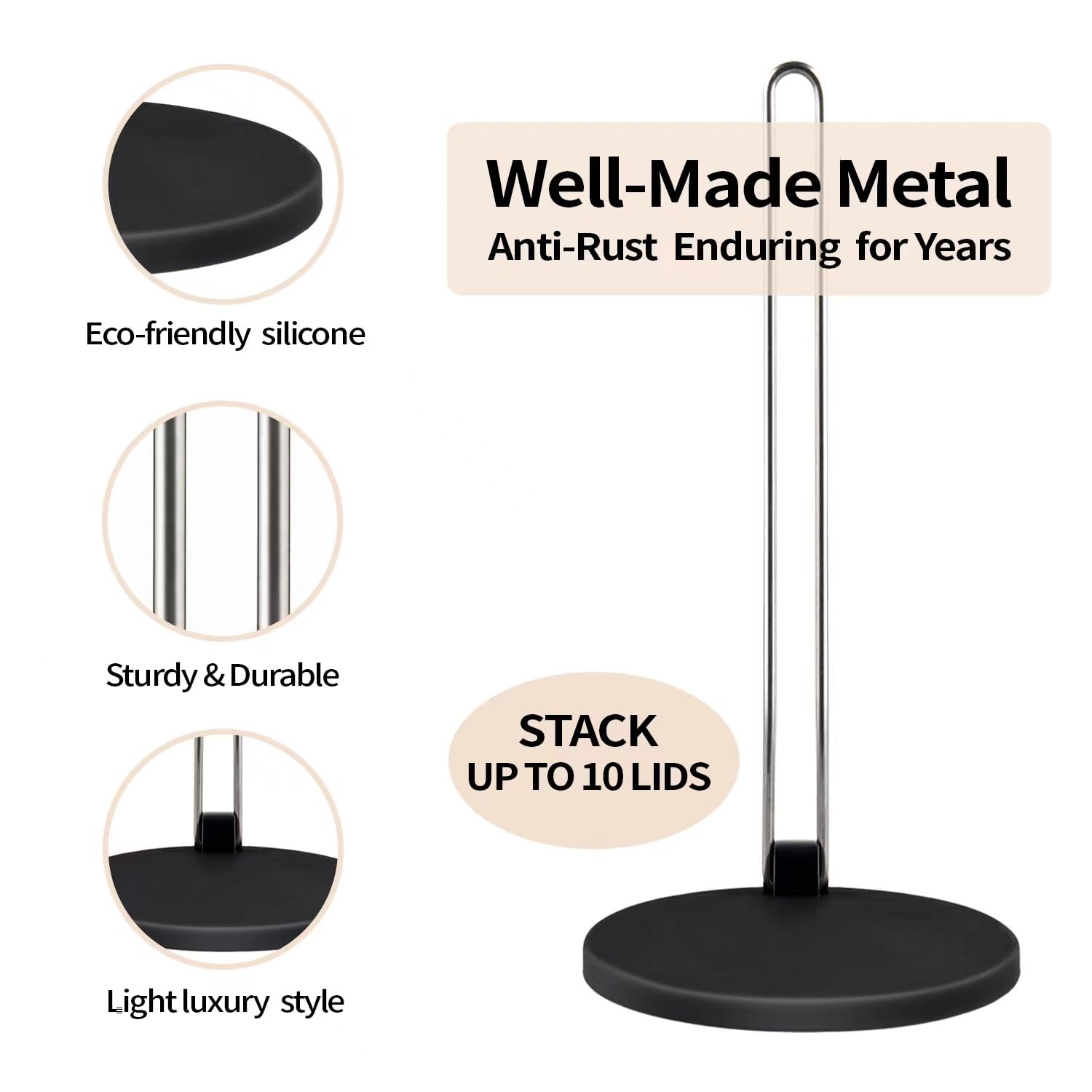 DOSTK 2PC Tumbler Lid Organizer, Tumbler Lid Holders for Kitchen Storage & Organization, Space - Saving Cup Lid Organizer for Yeti Tumbler & Stanley Tumbler & Simple Modern Tumbler Lids, Silicon Base