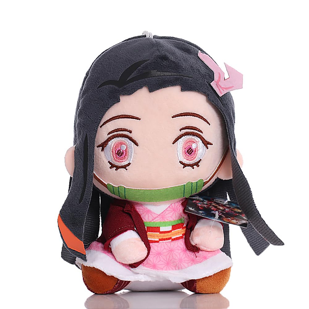 BGVEI Nezuko Plush Toy Anime Slayer Cartoon Soft Stuffed Animal Plushies Soft Doll Home Decor Pillow Birthday Gift for Kids - 8.2inch