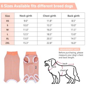 Paipeper Dog Surgery Recovery Suit,Female Male Puppy Shirt,Dog Spay Neuter Onesie,E-Collar Cone Alternative,Abdominal Wound Protector,Prevent Licking Wound(Orange Gray Stripe-xs)