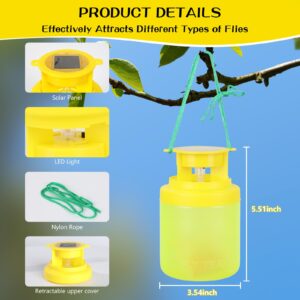 Outdoor Fly Trap, Fly Traps Outdoor Hanging Solar Powered Reusable Indoor Non-Toxic Flying Insects Killer for Indoor Outdoor Patio Garden Home