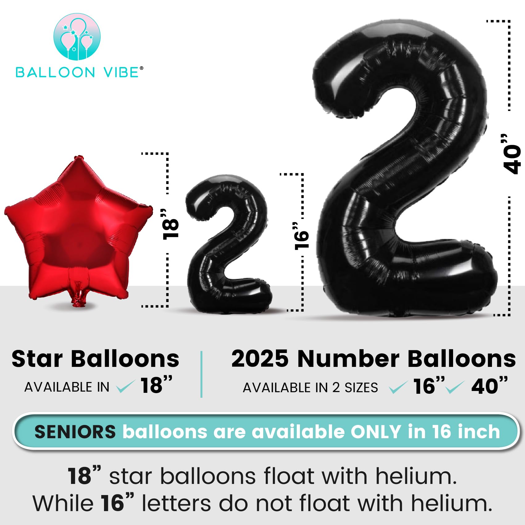 Seniors 2025 Balloons with 4 Star Balloons - High School College Seniors Decorations Balloons - 2024 Seniors Banner for Graduation Party Decor Foil Letter Balloons with Ribbon, Straws & Adhesive Dots