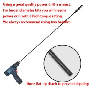 Installer Drill Bit with Pulling Hole at Head and Tail for Wire Pulling Through Drywall and Wood Head Length 54 inch High Carbon Steel with Heat Treatment (54inch*9/16nch)