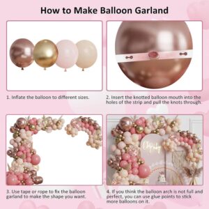 Blush Pink Nude Balloon Arch Kit, Dusty Pink Rose Gold Nude Balloons for Girls Women Birthday Baby Bridal Shower Engagement Wedding Party Decorations