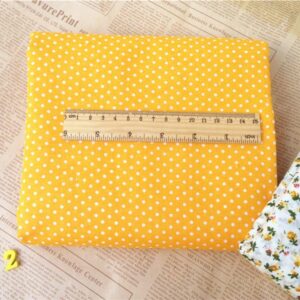 7Pcs Top Orange Cotton Craft Fabric Bundle Squares Patchwork DIY Sewing Scrapbooking Quilting Floral Dot Pattern Craft and Hobby Fabric 10" x 10" (25cm x 25cm)